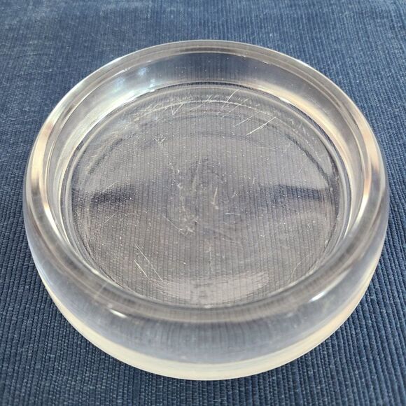 Hazel Atlas Vintage 1940s Glass Furniture Coaster Wood Floor Carpet Protector - Picture 8 of 16
